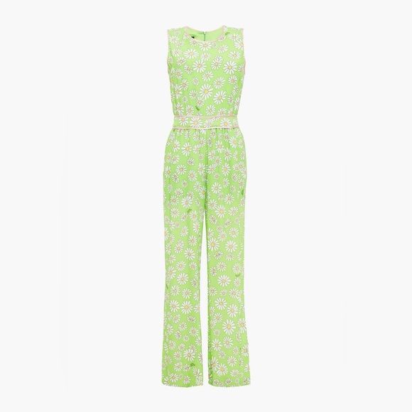 Boutique Moschino Size 10 Daisy Floral Punk Trim Jumpsuit with Pockets NWT - Picture 3 of 17